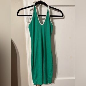 wild fable Green Halter Midi Dress with White Trim